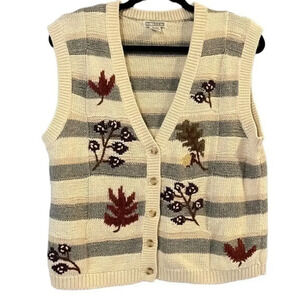𝅺Vintage I.C. Isaacs Fall Themed Sweater Vest Size Medium‎ (M)